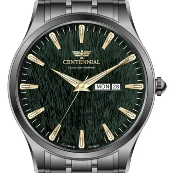 ساعت مردانه سنتنیال استیل ذغالی صفحه سبز مدل 133