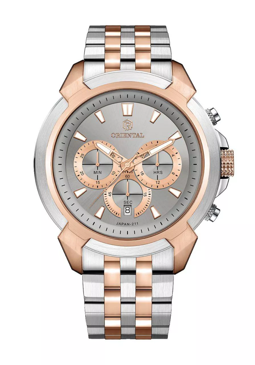 ساعت اورینتال مردانه سیلور طلایی طوسی O.SH211G-0043 ساعت اورینتال مردانه سیلور طلایی طوسی O.SH211G-0043