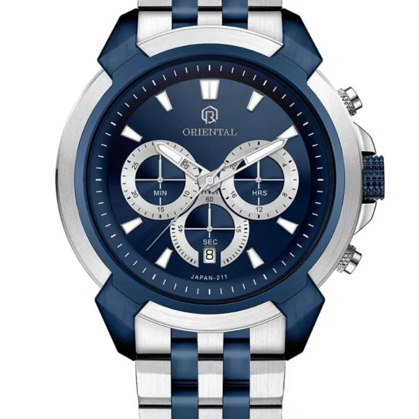 ساعت اورینتال مردانه فلزی سرمه ای مدل O.SH211G-0037