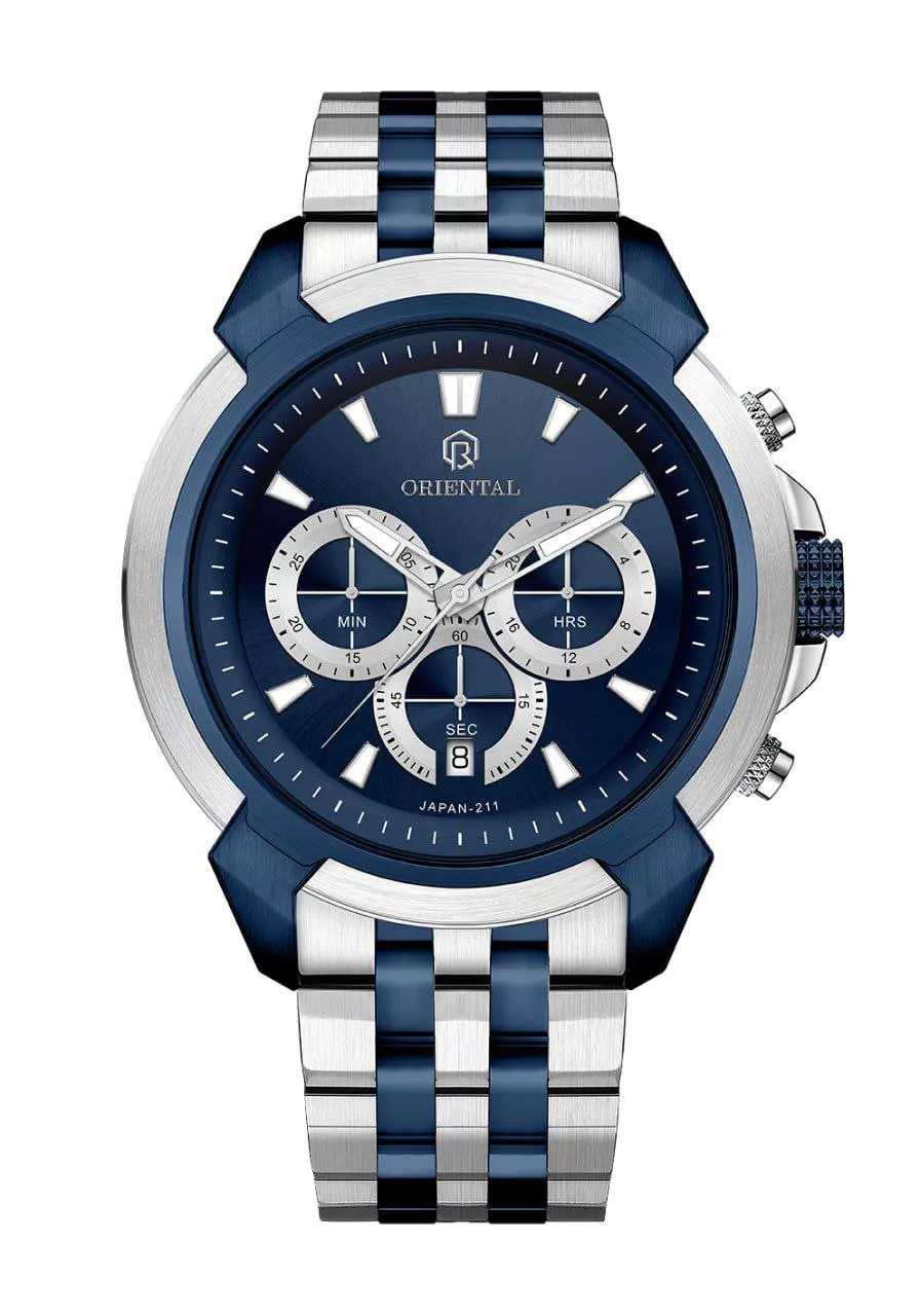 ساعت اورینتال مردانه فلزی سرمه ای مدل O.SH211G-0037 ساعت اورینتال مردانه فلزی سرمه ای مدل O.SH211G-0037