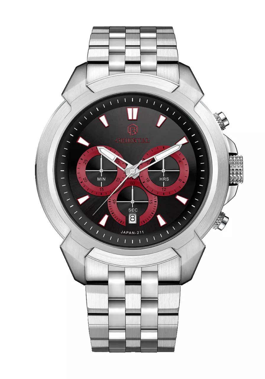 ساعت اورینتال مردانه فلزی سیلور صفحه مشکی مدل O.SH211G-1005 ساعت اورینتال مردانه فلزی سیلور صفحه مشکی مدل O.SH211G-1005