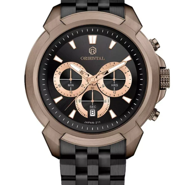 ساعت اورینتال مردانه فلزی مشکی مدل O.SH211G-0115