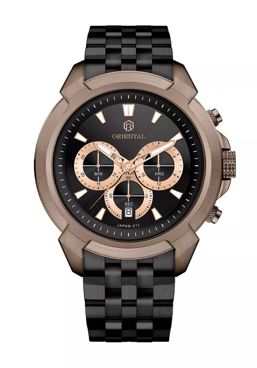 ساعت اورینتال مردانه فلزی مشکی مدل O.SH211G-0115 ساعت اورینتال مردانه فلزی مشکی مدل O.SH211G-0115