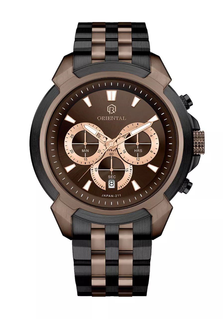 ساعت اورینتال مردانه فلزی مشکی کافی مدل O.SH211G-0206 ساعت اورینتال مردانه فلزی مشکی کافی مدل O.SH211G-0206