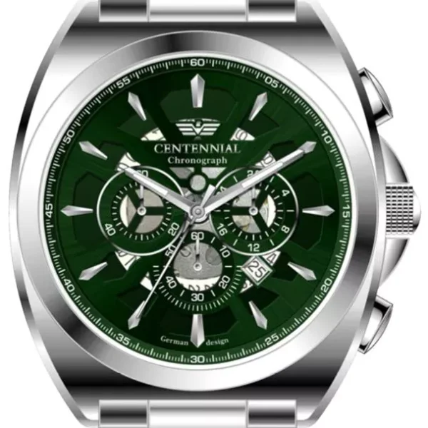ساعت مردانه استیل سنتنیال سیلور صفحه سبز مدل 188