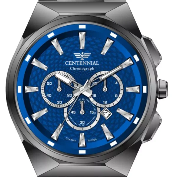 ساعت مردانه سنتنیال ذغالی صفحه آبی مدل 81