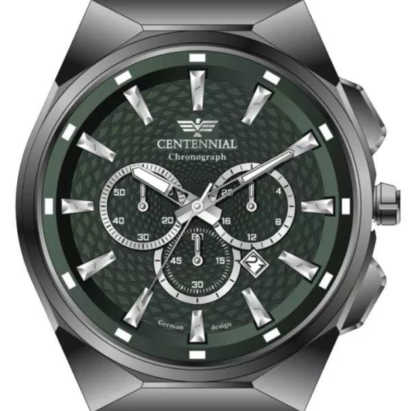 ساعت مردانه سنتنیال ذغالی صفحه سبز مدل 82