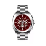 ساعت مردانه سنتنیال سیلور صفحه زرشکی رفرنس 2255 مدل 190