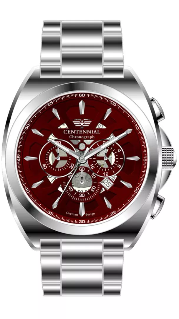 ساعت مردانه سنتنیال سیلور صفحه زرشکی مدل 190 ساعت مردانه سنتنیال سیلور صفحه زرشکی مدل 190