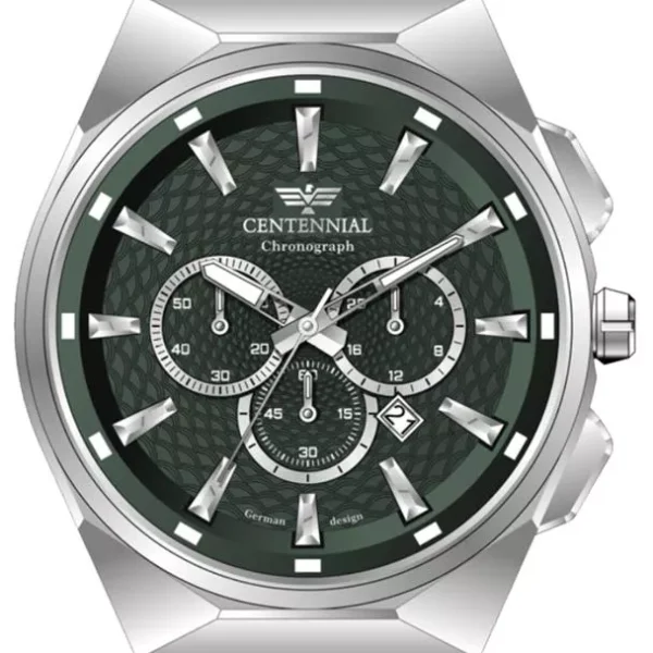 ساعت مردانه سنتنیال سیلور صفحه سبز مدل 71