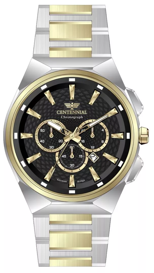ساعت مردانه سنتنیال سیلور طلایی صفحه مشکی مدل 85 ساعت مردانه سنتنیال سیلور طلایی صفحه مشکی مدل 85