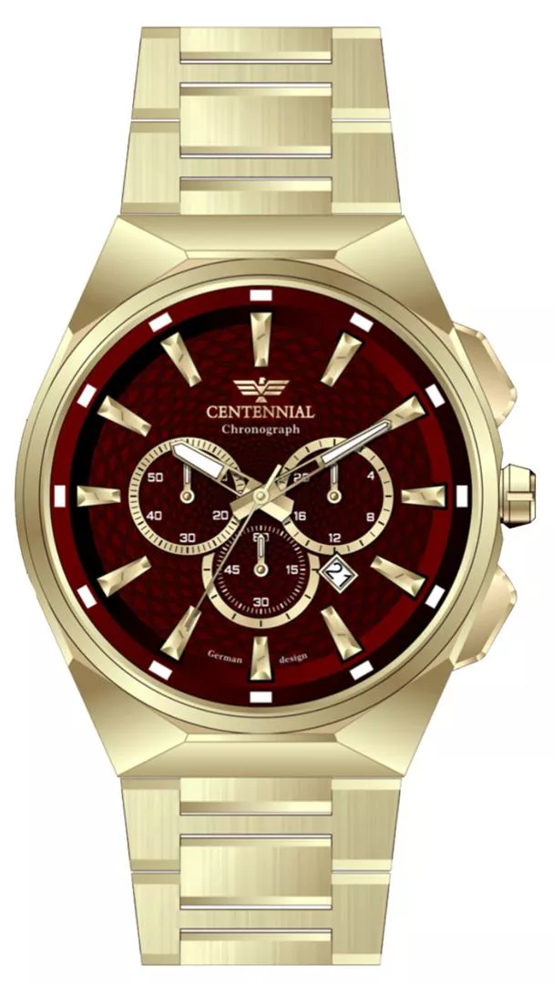 ساعت مردانه سنتنیال طلایی صفحه زرشکی مدل 79 ساعت مردانه سنتنیال طلایی صفحه زرشکی مدل 79
