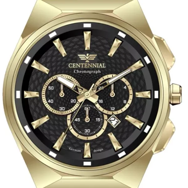 ساعت مردانه سنتنیال طلایی صفحه مشکی مدل 76