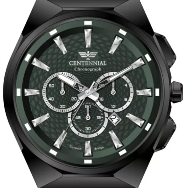 ساعت مردانه سنتنیال مشکی صفحه سبز مدل 89