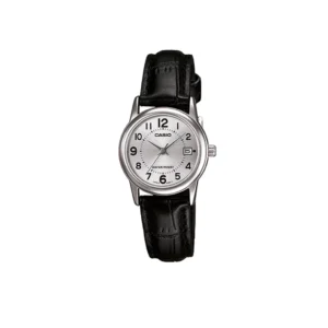 ساعت زنانه گرد بندچرم مشکی کاسیو مدل CASIO-LTP-V002L-7B