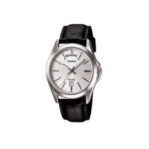 ساعت مردانه گرد چرم مشکی کاسیو مدل MTP-1370L-7A